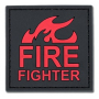 Nášivka na suchý zip 4TAC Firefighter - Black /50x50mm