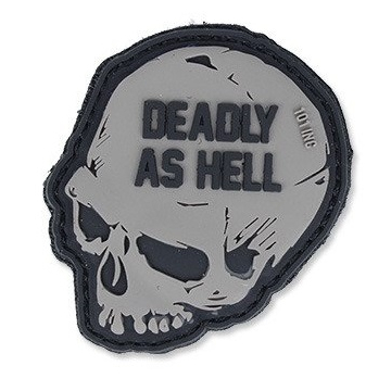 Nášivka na suchý zip 101 Inc. Deadly As Hell - Grey / 55x60mm