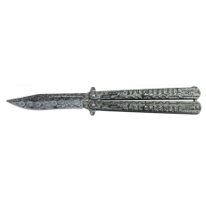 Nůž motýlek Albainox Damascus Black / 10cm
