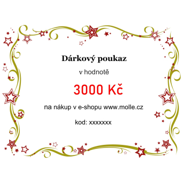 Elektronický dárkový poukaz v hodnotě 3000 Kč
