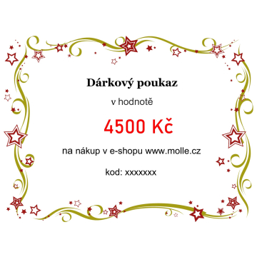 Elektronický dárkový poukaz v hodnotě 4500 Kč