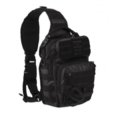 Batoh přes rameno MilTec Assault S TACTICAL BLACK / 10L / 30x22x13cm Black