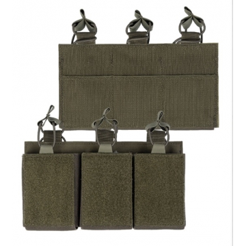 Trojité pouzdro na zásobníky M4 na suchý zip MilTec (134963) OD Green
