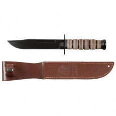 Nůž USMC s koženou rukojetí a pouzdrem MFH / 17.5cm